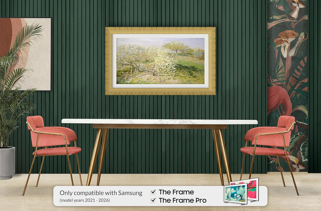 Gatsby Gold 32' Premiere Deco TV Frame - Compatible ONLY with Samsung The Frame TVs (Fits 2021-2026, LS03A, LS03B, LS03C, LS03D, LS03FA)
