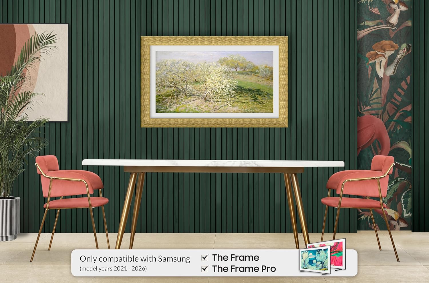 Gatsby Gold 32' Premiere Deco TV Frame - Compatible ONLY with Samsung The Frame TVs (Fits 2021-2026, LS03A, LS03B, LS03C, LS03D, LS03FA)