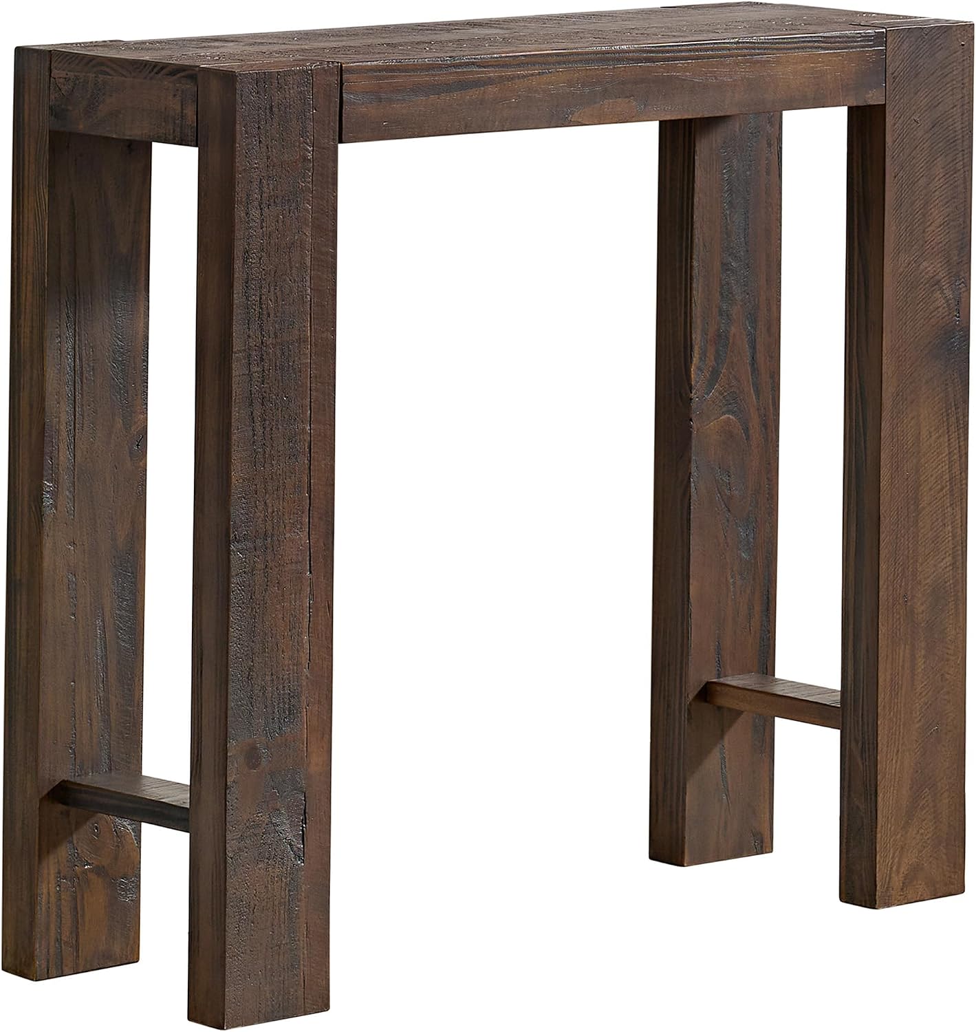 Alaterre Furniture Classic Solid Wood Console Table - 36 Inch Modern Farmhouse Small Entryway Table - Easy Assembly Living Room Furniture for Behind The Couch, Entryway, or Hallway (Brown)