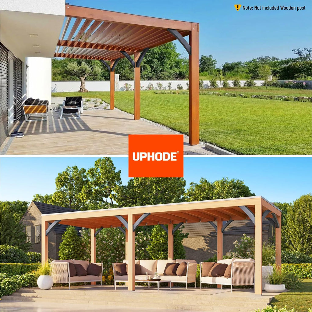Heavy Duty Integrated Arc 4''x4''(Actual Tube Dia: 3.2''x 3.2'') 45 Degree Angle Support Pergola Brackets Q235-Steel 8Pack