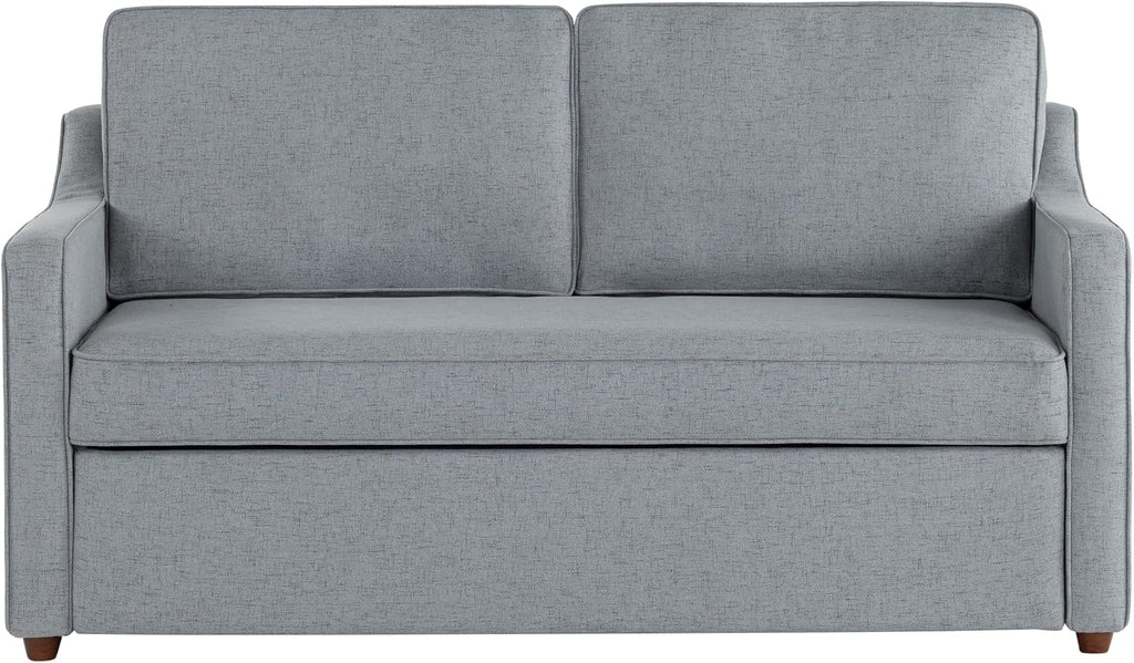 Serta® Corren 68.1' Queen Sized Convertible Sofa, Dream Coil® Comfort, Fingerguard® Pinch Point Protection, Sofa Chenille Fabric, Light Gray
