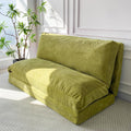 MAXYOYO Folding Sofa Bed, Extra Thick and Long Floor Sofa Convertible Sleeper Chair with Washable Cover, Floor Couch Lounge Bean Bag Bed for Living Room, Green, 39x95 Inch