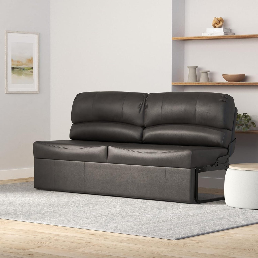 RecPro Charles RV Jackknife Sofa | Love Seat | Sleeper Sofa | Length Options 62', 68', 72' (72 Inch, Gunmetal)