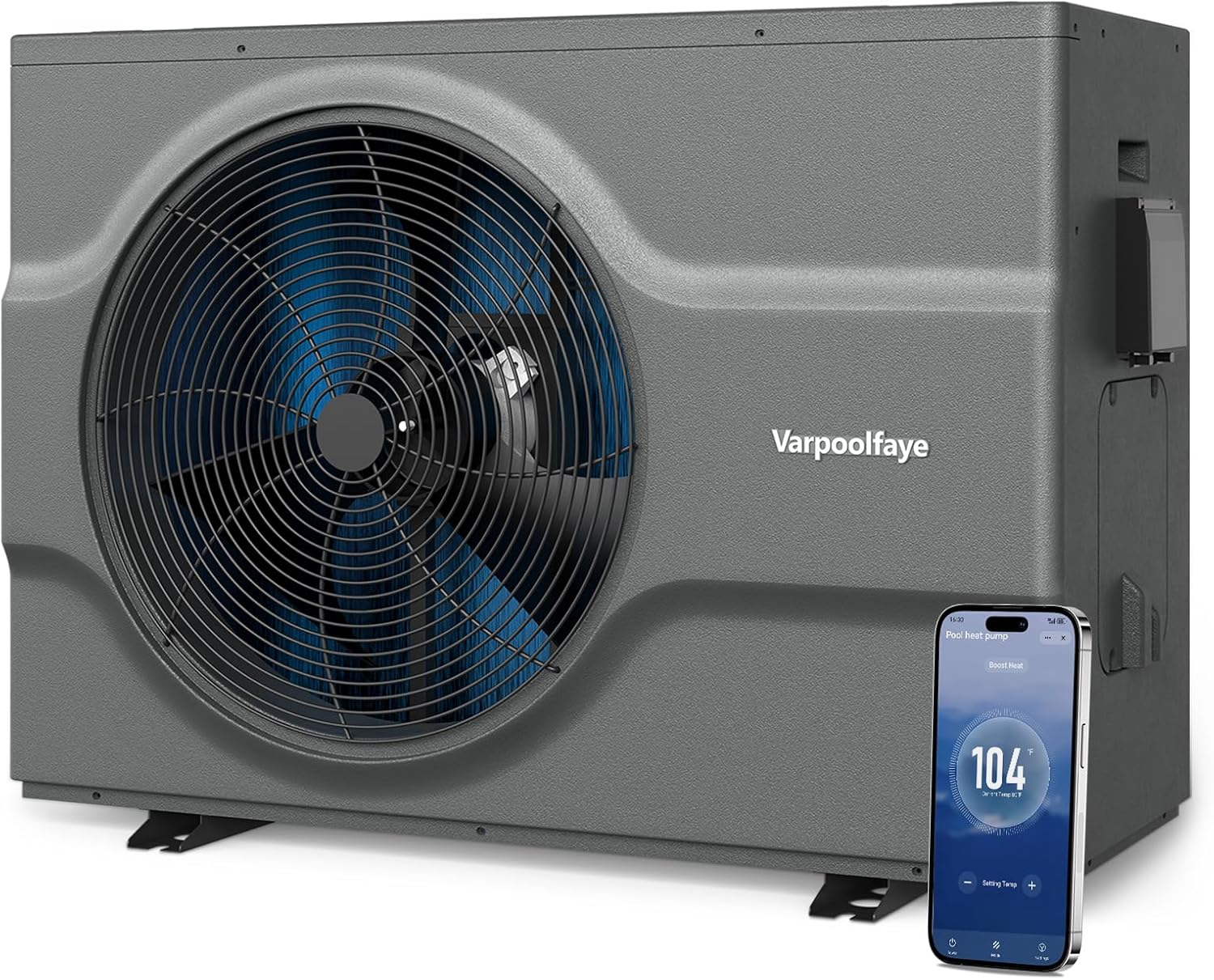 Electric Pool Heater for Inground Pool 88000 BTU Swimming Pool Heat Pump Above Ground Pool Heater 220V 24000 Gallon Heating or Cooling WiFi Control Schedule