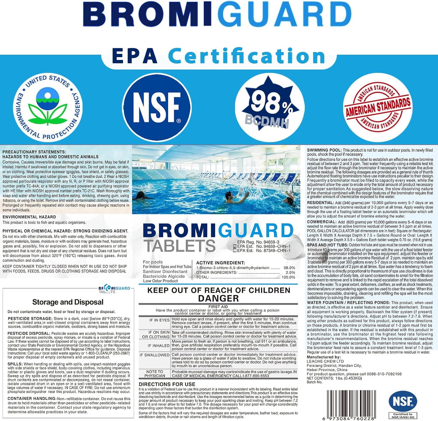 Bromine Tablets for SPA Hot Tub 50LB Tabs Brominating Tablets Booster Eliminates Bacteria Algae Soft Water Feel No Chlorine Odor Chemical Sanitizer Chlorine Alternative