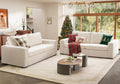 ELUCHANG 85' Modern Sofa Couches for Living Room, 3 Seater Sofa, Natural Linen Deep Seat Sofa with Upholstered Cushion&Detachable Cover, Comfy Sofa Couch for Small Space, Apartment (Beige,2PCS)
