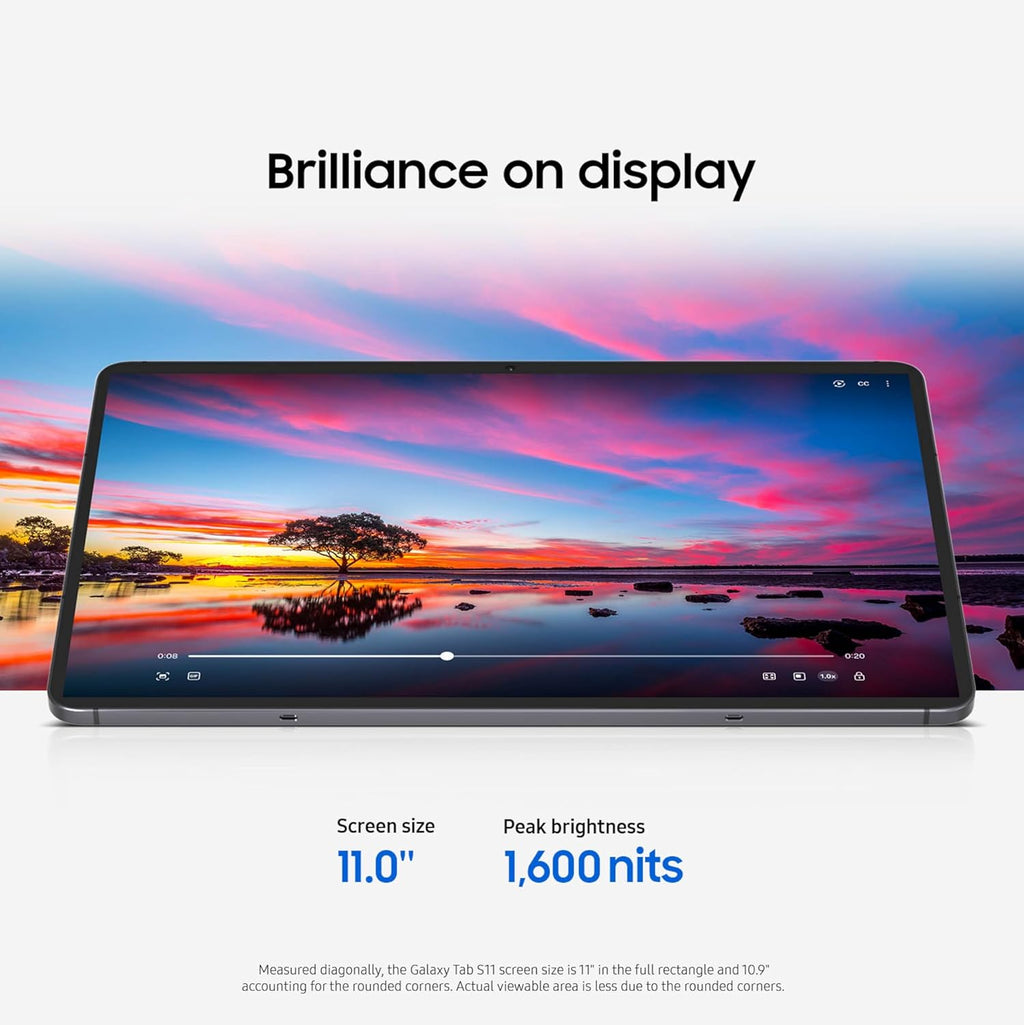 Samsung Galaxy Tab S11 128GB WiFi Android Tablet, Dynamic AMOLED 2X Display, 3nm MediaTek Processor, Galaxy AI, IP68, High Performance, Premium 11' AMOLED Screen, Slim, Portable Design, Silver