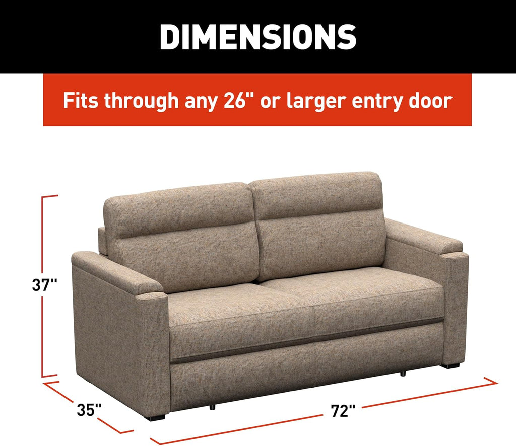 THOMAS PAYNE Signature Heritage Series 72' Dellmead RV Rest Easy Sleeper Sofa with Easy-to-Use Fold-Out Mechanism, 81' Bed Depth - 2024044359
