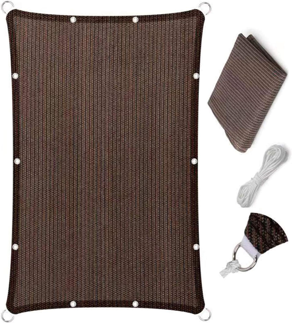 Eden's Decor Straight Flat Edge Sun Shade Sail with Grommets, Pergola Shade Cover Outdoo Sun Shade, Patio Shade, Deck Shade(Brown, 8' X 13')