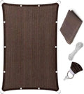 Eden's Decor Straight Flat Edge Sun Shade Sail with Grommets, Pergola Shade Cover Outdoo Sun Shade, Patio Shade, Deck Shade(Brown, 8' X 13')