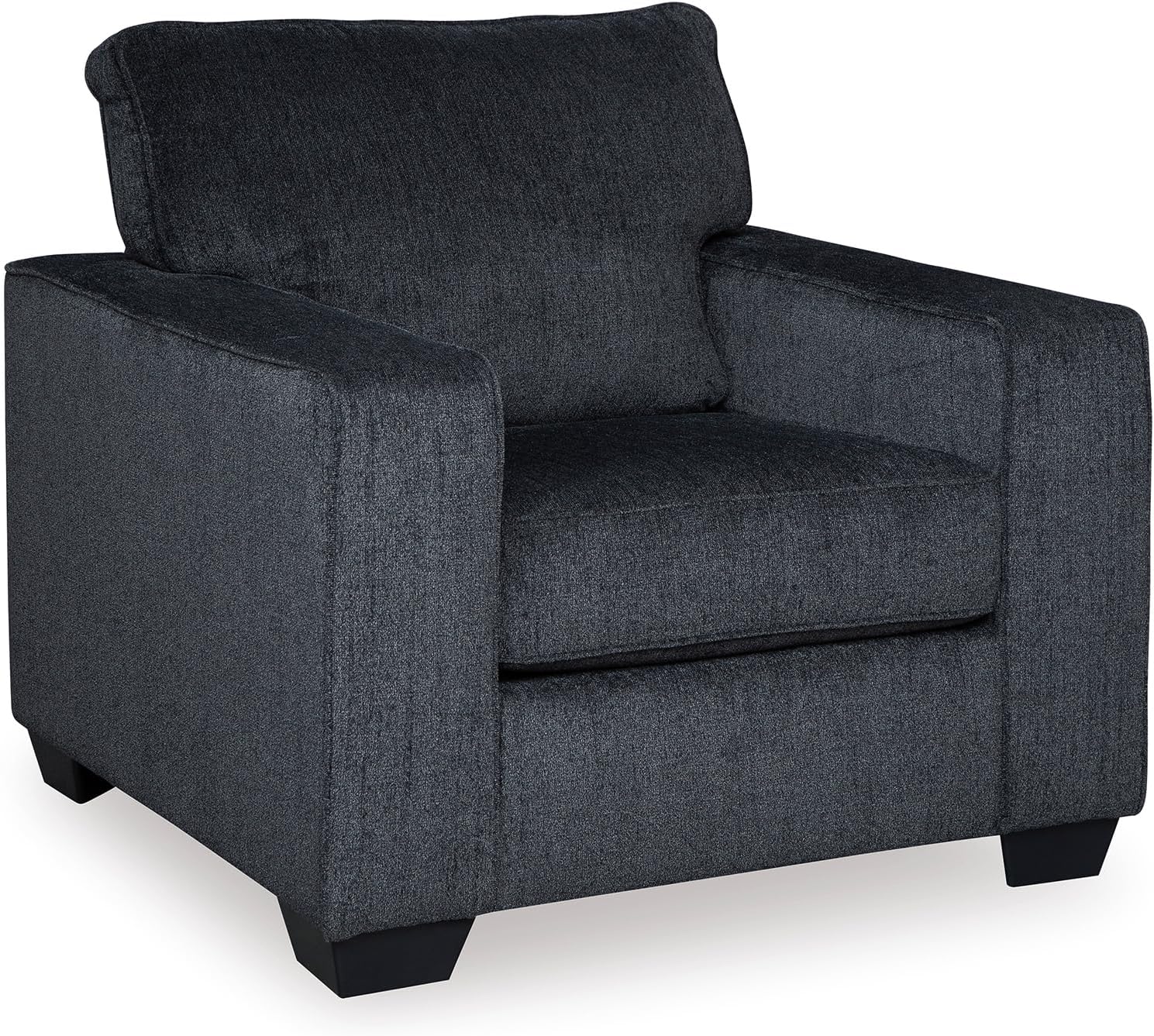 Signature Design by Ashley Altari Modern Chair, Reinforced Frame For Added Stability, Loose Seat Cushions, Back Height 37', Seat Height 20', Arm Height 26', Chenille Fabric, Dark Gray