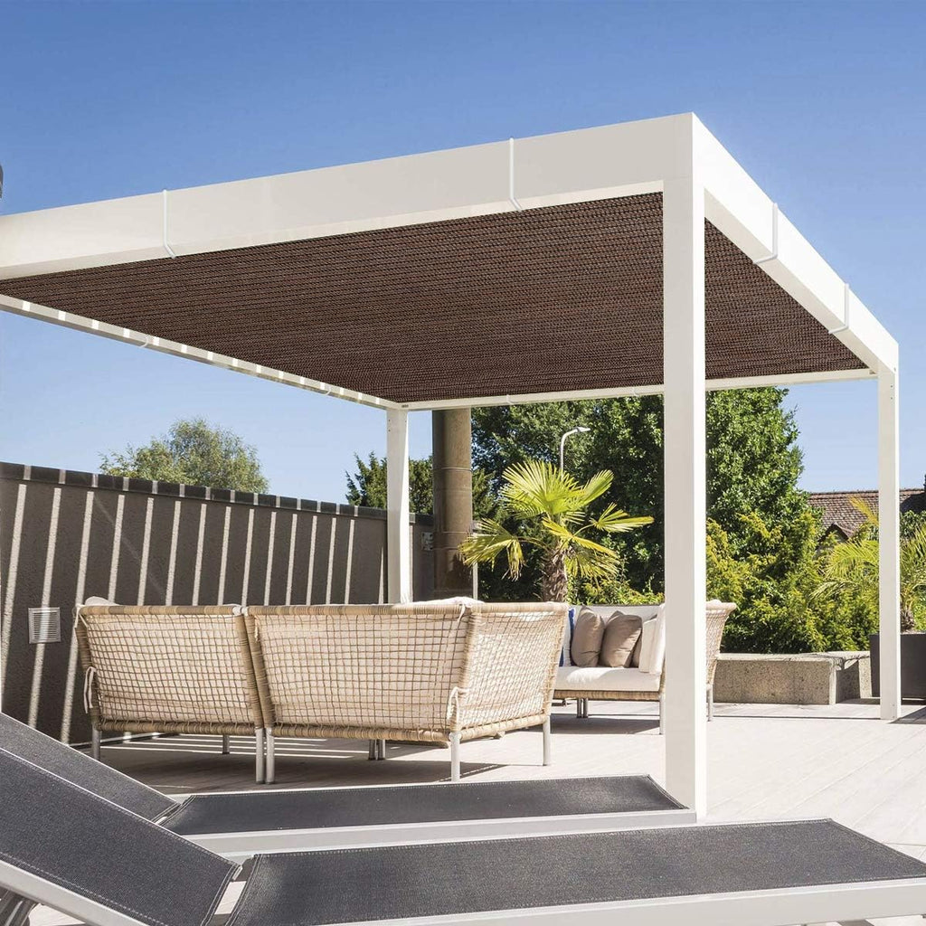 Eden's Decor Straight Flat Edge Sun Shade Sail with Grommets, Pergola Shade Cover Outdoo Sun Shade, Patio Shade, Deck Shade(Brown, 8' X 13')