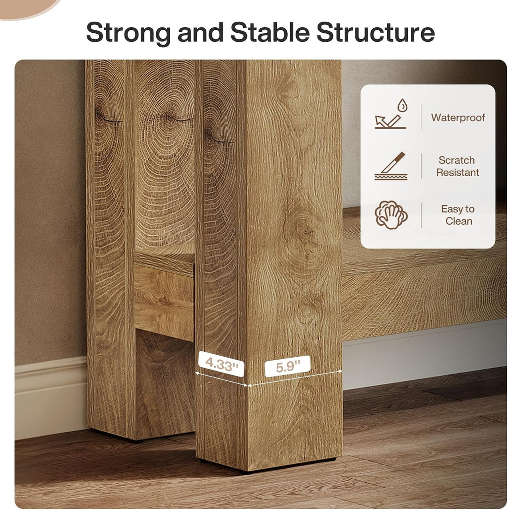 Tribesigns 63-Inch Console Table with 2 Drawers, 2-Tier Wooden Sofa Table Behind Couch, Farmhouse Entryway Console with Storage Shelf & Sturdy H-Shaped Legs for Living Room, Entrance, Hallway