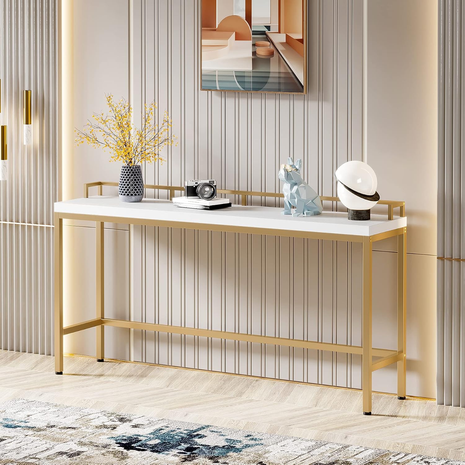 LITTLE TREE Console Table Behind Sofa Couch, 70.9 Inch Long and Narrow Entryway Table