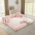 Modular Couch Bed, Convertible Folding Plush Corduroy Comfy Floor Memory Foam Compression Loveseat Sleeper Sofa Couch, King Size Bed for Guest Room Living Room Bedroom, No Assembly Required, Pink