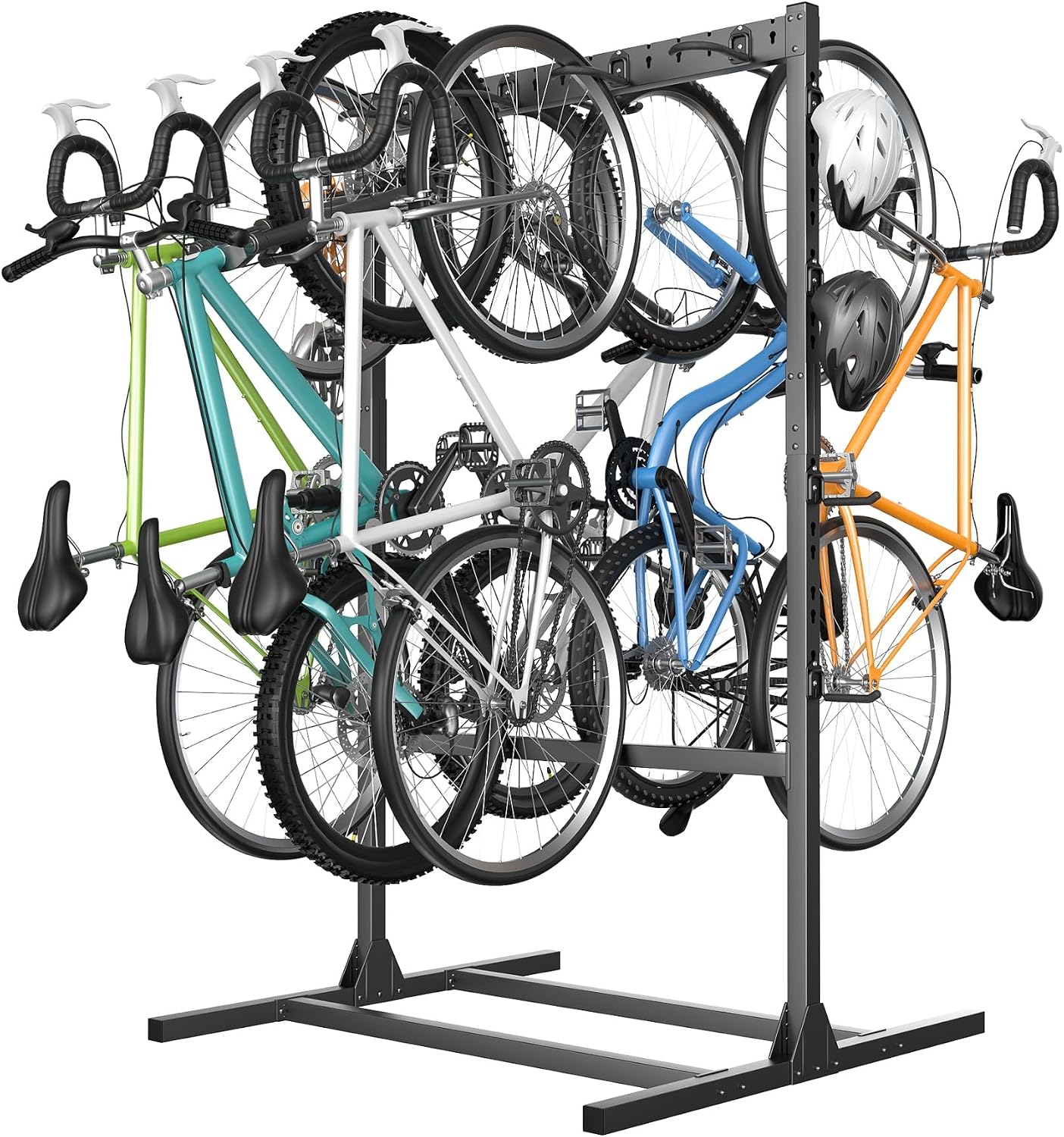 WALMANN Freestanding Bike Stand for Garage, 6/7 Bikes Vertical Bike Storage Stand Heavy Duty Bike Floor Stand