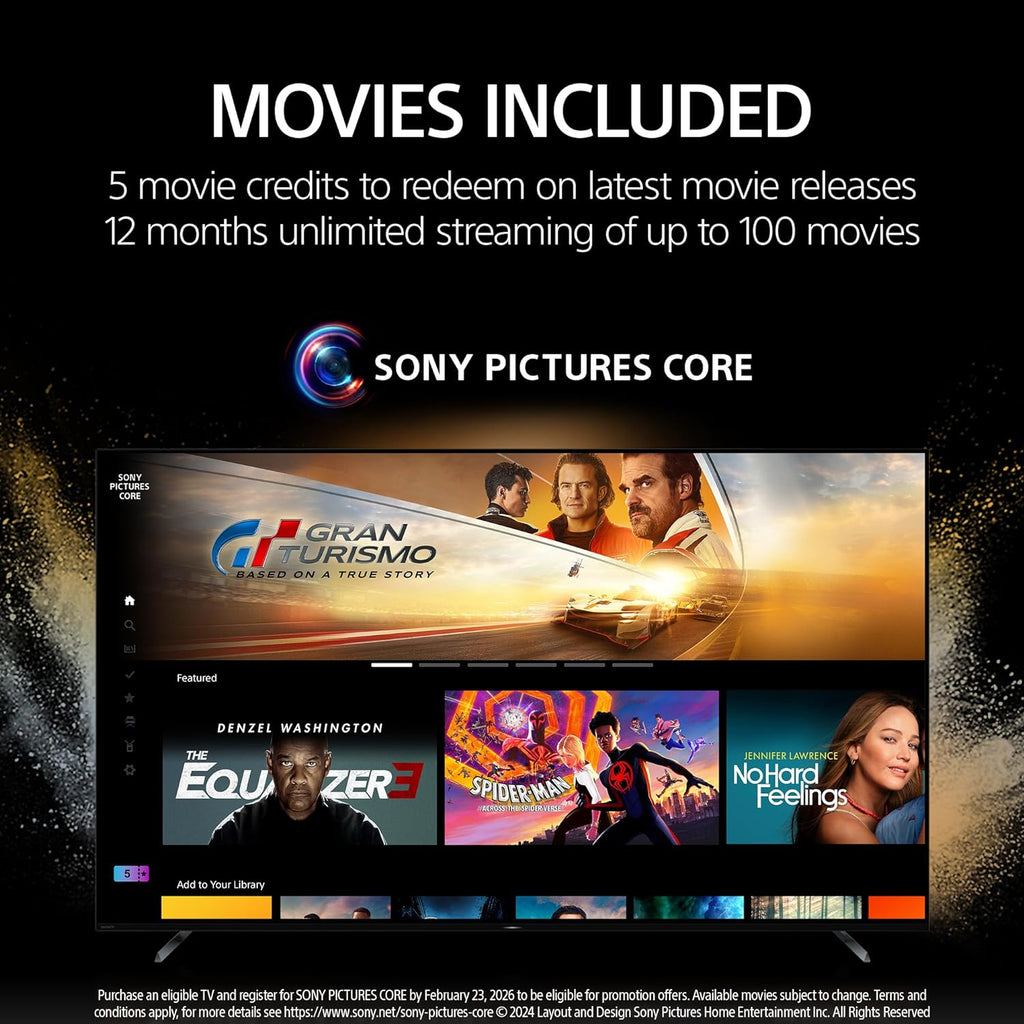 Sony K65XR80 65 Inch IMAX Enhanced Bravia OLED 4K HDR Google TV with an Austere 5S-PS8-US1 V-Series 8-Outlet Power w/Omniport USB (2024)