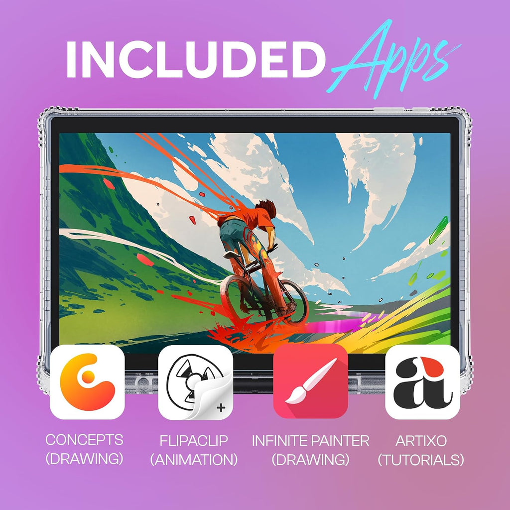 PicassoTab-X14 Standalone Drawing Tablet • No Computer Needed • Largest 14' Laminated Screen • Pro Drawing Apps & Tutorials • 4096 Pressure Stylus • Portable Digital Graphic Tablet for Artists -X14