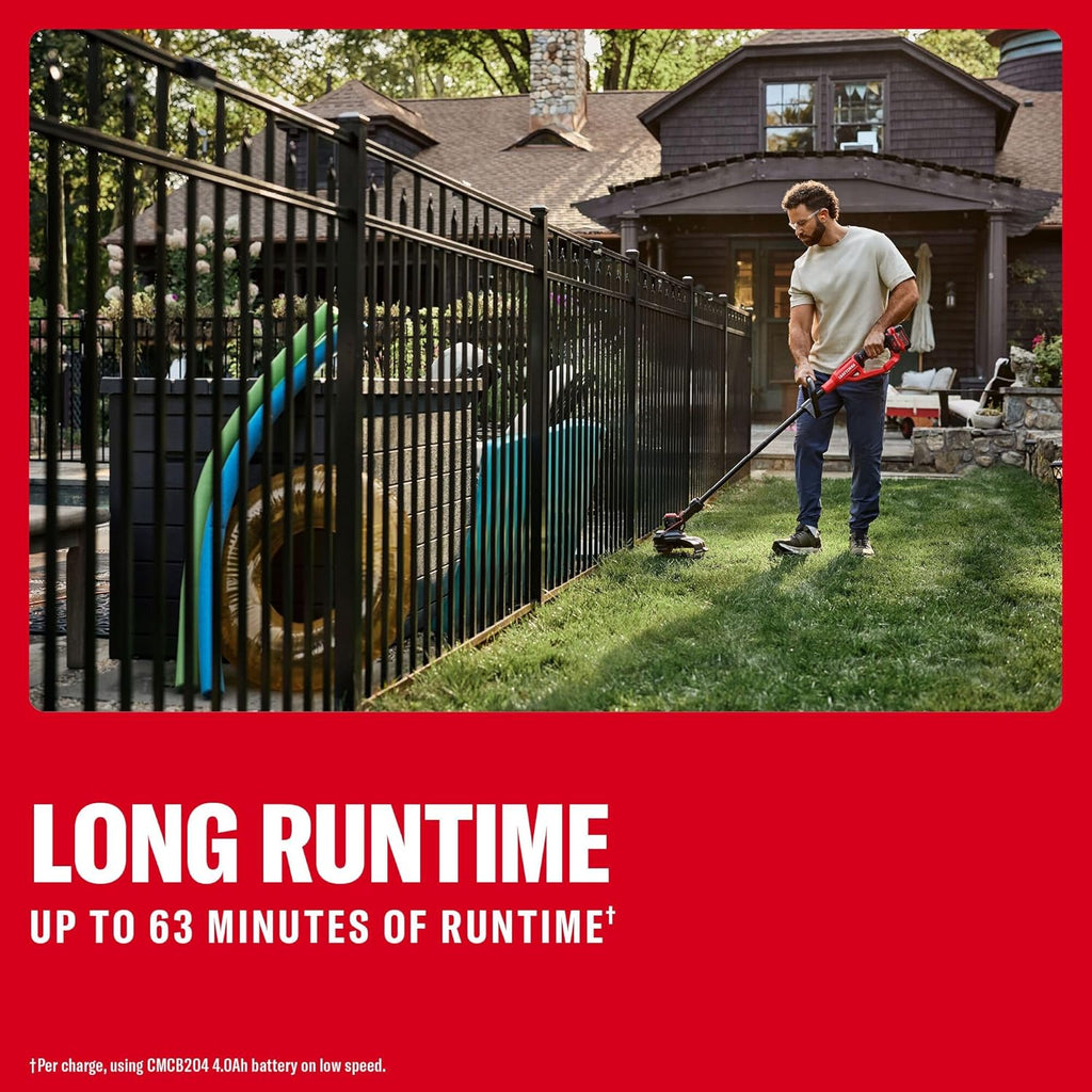 CRAFTSMAN V20 String Trimmer and Lawn Edger Kit with 4Ah Battery and Charger, 13 in. Cordless Weed Wacker with Up to 63 Minutes Runtime, Lightweight (CMCST901M1)