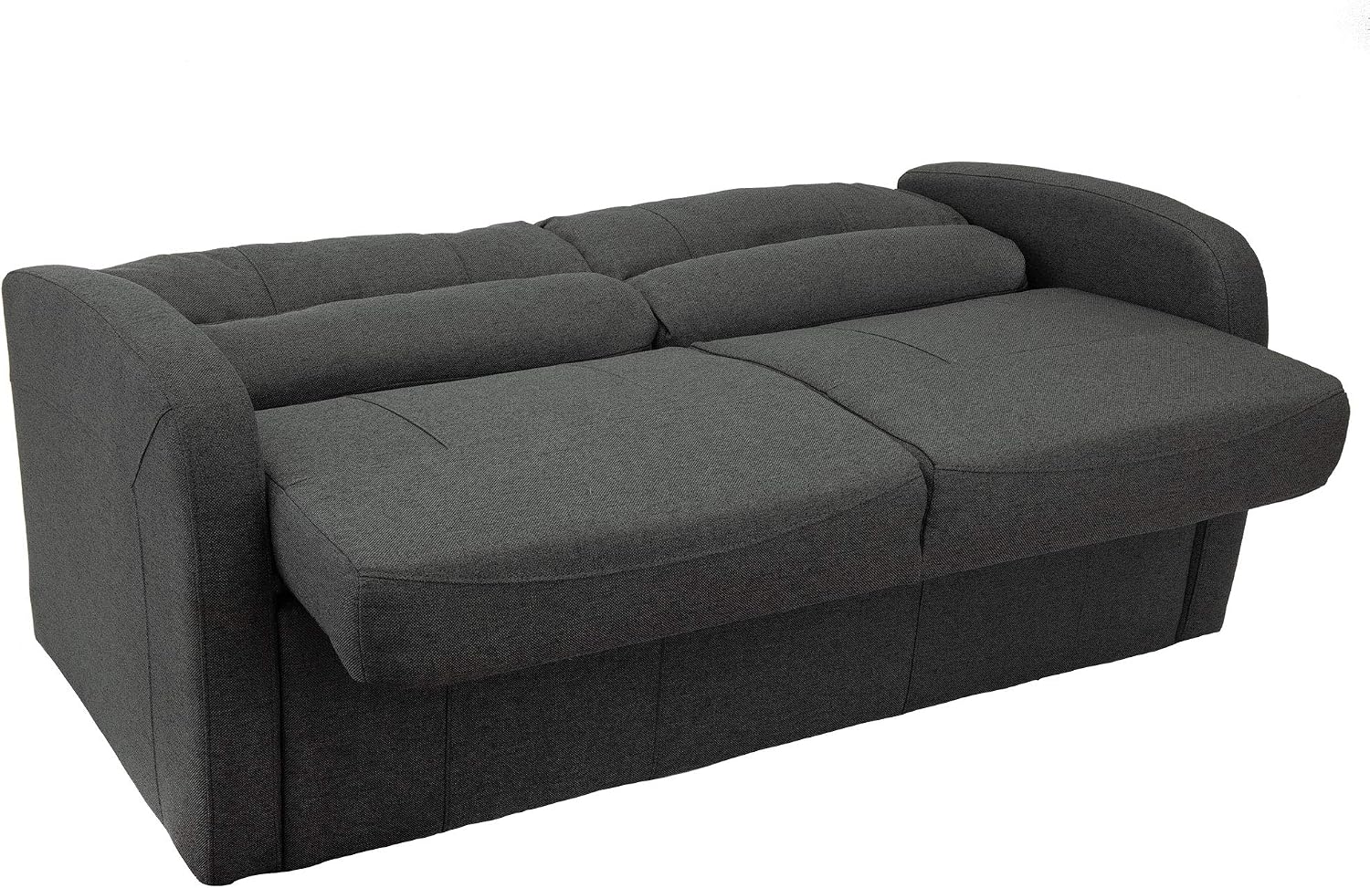 RecPro 60' RV Jack Knife Sofa with Arms | RV Sleeper Sofa | Camper Couch | Slideout Living Room Furniture | Cloth (Fossil)