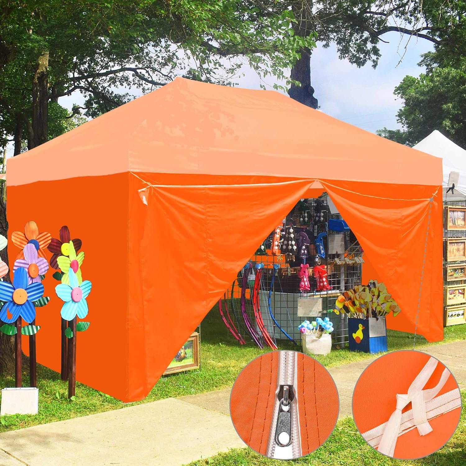 InstaHibit 4 Pack Side Wall for 10x15 Ft EZ Pop Up Canopy Tent UV50+ Zipper 550D (Sidewall Only)