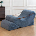 3-in-1 Adjustable Zero Gravity Floor Chair, Oversized Faux Fur Boneless Chair for Adults with Memory Foam & Washable Cover, Silent Rocker Recliner Lounge Chair for Reading, Nursing, Gaming, Bluegray
