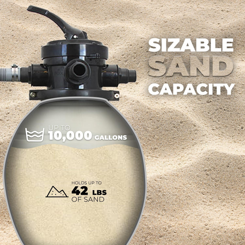 XtremepowerUS 13' Sand Filter Pump for Above Ground Swimming Pool Sand Filters Pool w/ 3/4HP 2640GPH Digital/Timer Function, Up to 10,000 Gallons