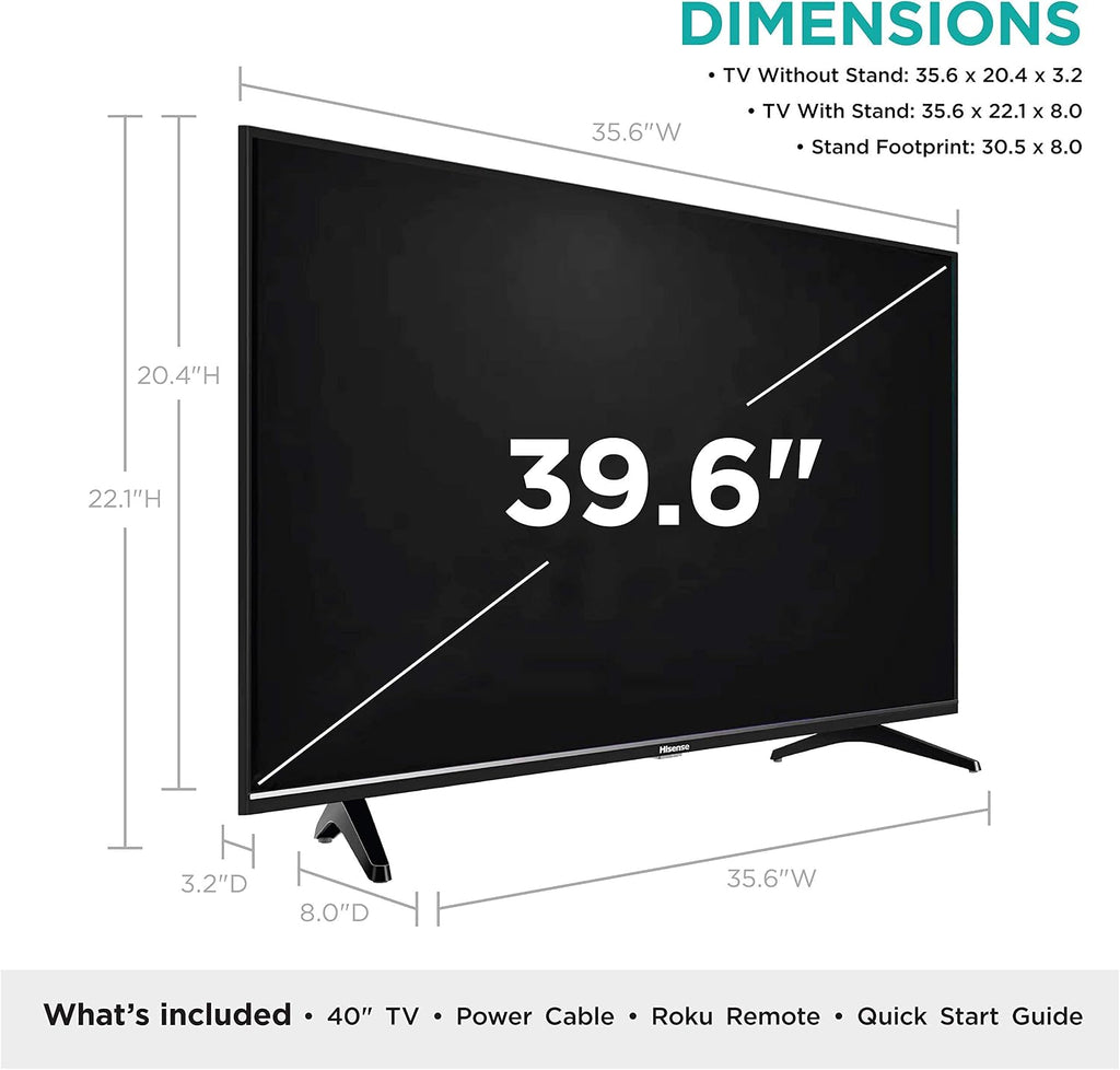 Hisense 40H4F 40-Inch LED Roku Smart TV with Alexa Compatibility (2020) (Renewed)