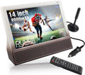 14'' Portable TV with Antenna,Built-in 8800mAh Rechargeable Battery,ATSC Digital Television with HDMI/USB/TF Card Ports,Stero Speakers TV for Camping,Kitchen,Car