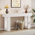 Tribesigns 63-Inch Long Console Table, Wooden Rectangular Sofa Table Behind The Couch, Farmhouse Entryway Table for Entrance, Hallway, Living Room (White)