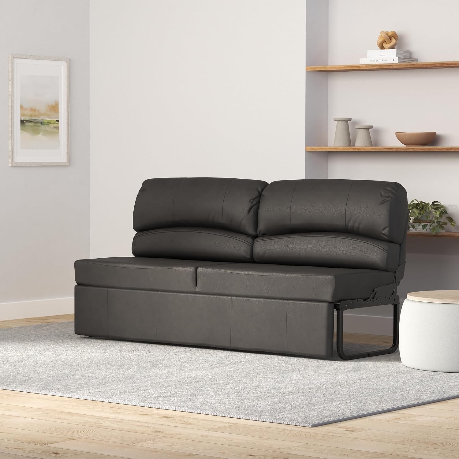 RecPro Charles RV Jackknife Sofa | Love Seat | Sleeper Sofa | Length Options 62', 68', 72' (68 Inch, Gunmetal)