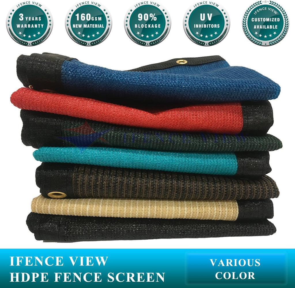 Ifenceview 14' x 20' Black Fence Privacy Screen Fence Cover Panels Mesh Net for Construction Site Yard Driveway Garden Pergolas Gazebos Railing Canopy Awning 165 GSM