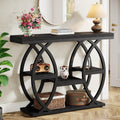 Tribesigns 39.4' Console Table, Industrial 4-Tier Sofa Table Entryway Table with Storage Shelves, Narrow Wood Accent Tables with Metal Frame for Small Spaces, Hallway, Foyer, Black