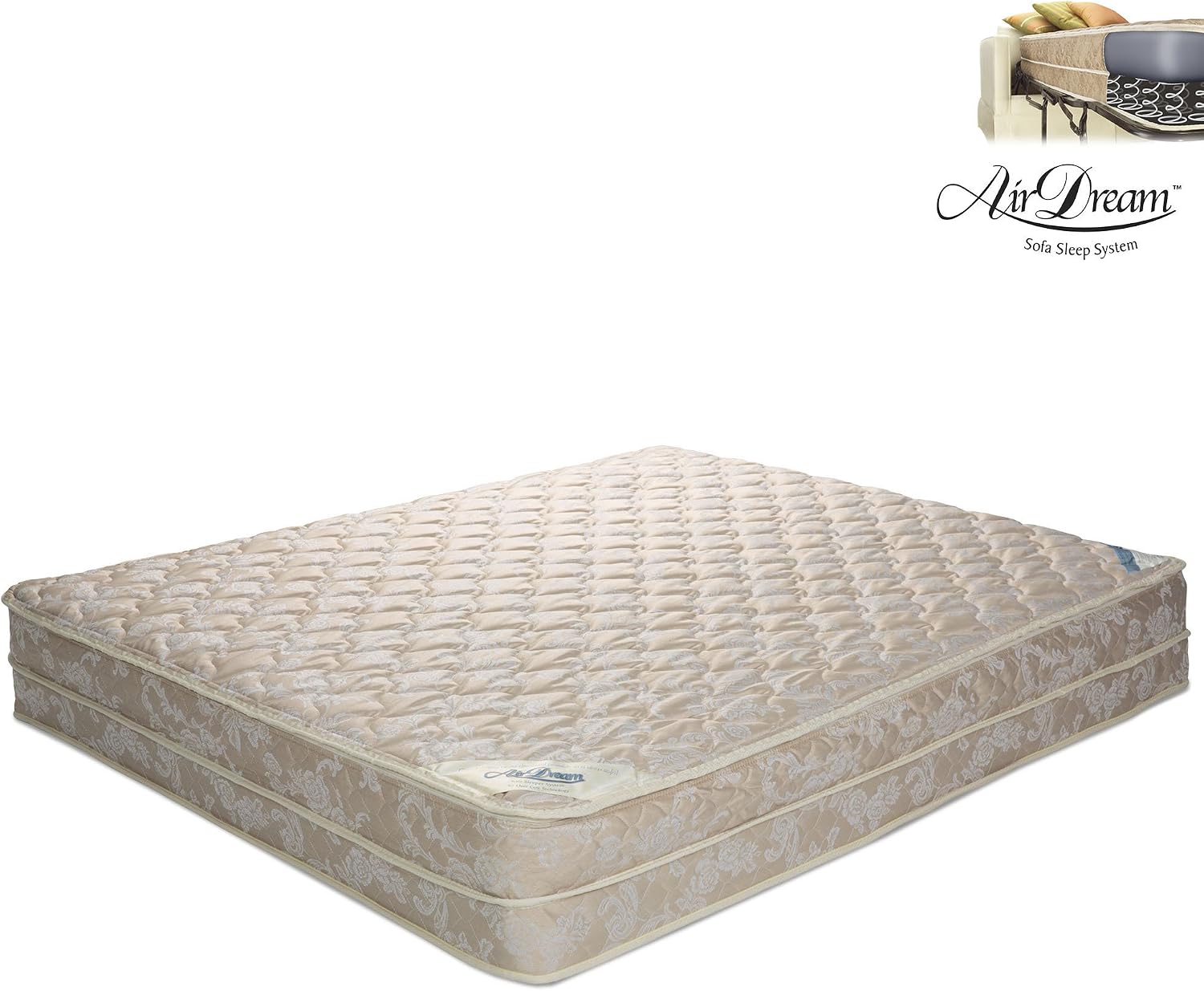 Leggett & Platt AirDream Hypoallergenic Inflatable Mattress with Electric Hand Pump for Sleeper Sofas, 52' Full