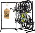StoreYourBoard Freestanding Bike Rack for 5 Bikes - Heavy Duty Aluminum & Steel Indoor Bike Rack Garage - Space-Saving Vertical Bike Rack for Road, Mountain, and Hybrid Bicycles - Holds Up to 300 Lbs