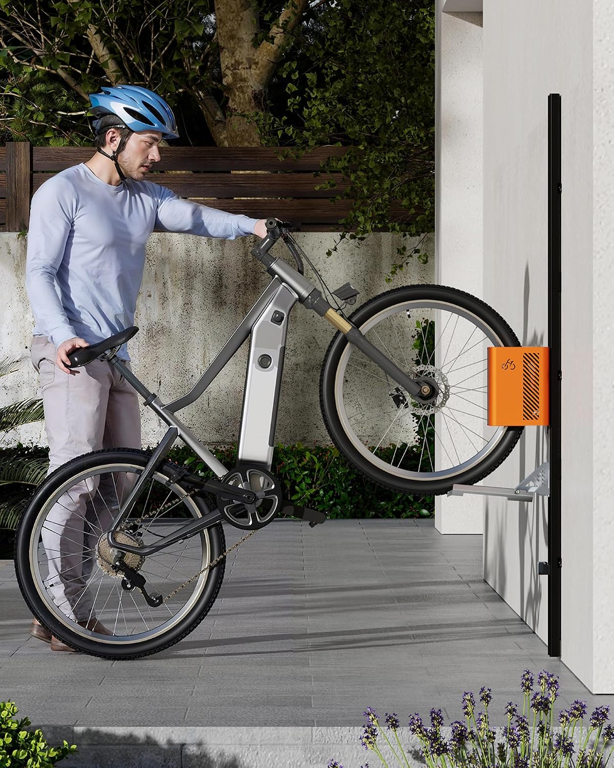 monTEK Automatic Lift Bike Rack – Fits 24-29' Tires, Heavy-Duty Vertical Wall Rack for Bicycles (Up to 71 lbs) - Effortless Lifting, Easy Install - Space-Saving Storage for Garage, Shed, BO