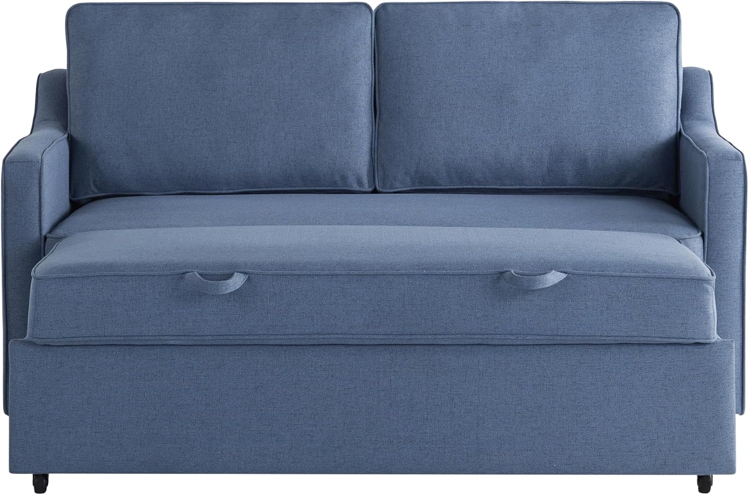 Serta® Corren 68.1' Queen Sized Convertible Sofa, Dream Coil® Comfort, Fingerguard® Pinch Point Protection, Sofa Chenille Fabric, Navy Blue