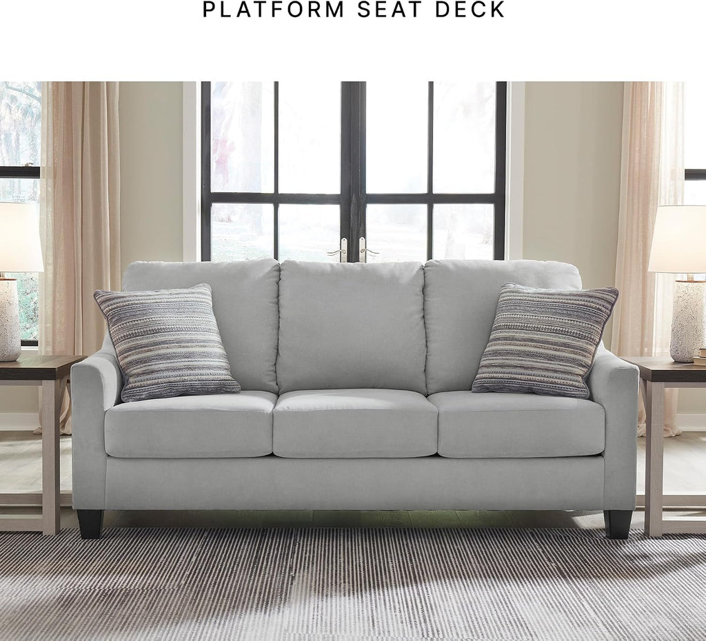 Signature Design by Ashley Adlai Casual Sofa with 2 Toss Pillows, Light Gray