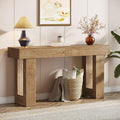 Tribesigns 63-Inch Long Console Table, Wooden Rectangular Sofa Table Behind The Couch, Farmhouse Entryway Table for Entrance, Hallway, Living Room (Natural)
