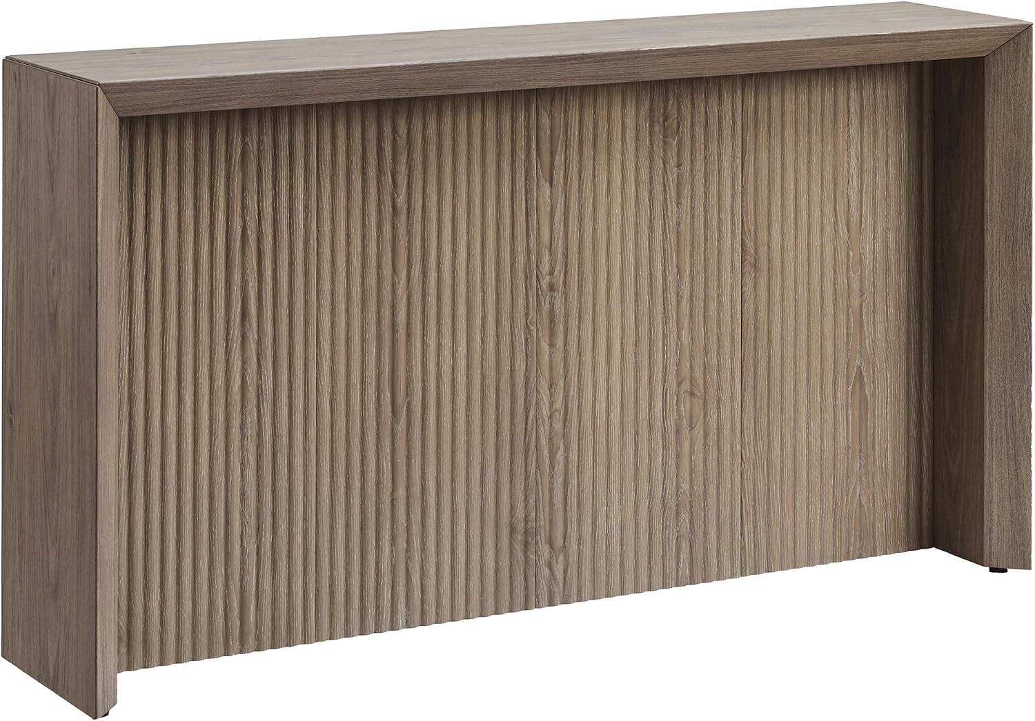 Henn&Hart 56' Fluted Wooden Rectangular Console Table Ribbed Entryway Table, Sofa Table for Entryway, Living Room, Couch, Hallway, or Office, Weathered Gray