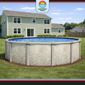 Lake Effect Pools 'Meadows Reprieve' 30 ft Round Above Ground Swimming Pool Bundle | 52 Inch Height | Steel Sided Walls | Kit Includes: 25 Gauge Liner, A-Frame Ladder, Sand Filter/Pump, & Skimmer