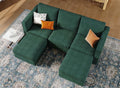 Belffin Modular Sectional Sleeper Sofa with Storage Ottoman, Corduroy Luxury Sectional Sofa with Chaise, Convertible Modern Sectional for Living Room, Green