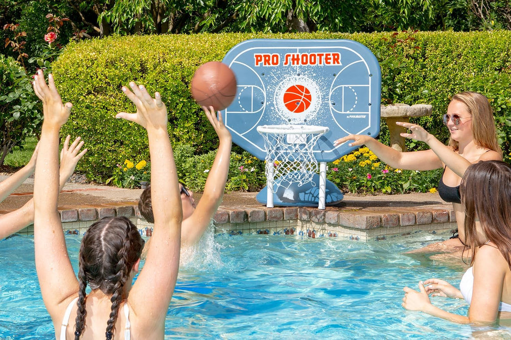 Poolmaster Pro Shooter Poolside Basketball Hoop Set for Swimming Pool Games