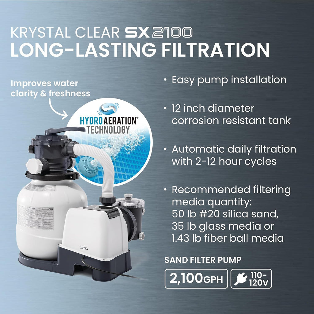 INTEX 26363EH Ultra XTR 24ft x 12ft x 52in Above Ground Swimming Pool Set with Sand Filter Pump and Automatic Pool Floor Cleaner