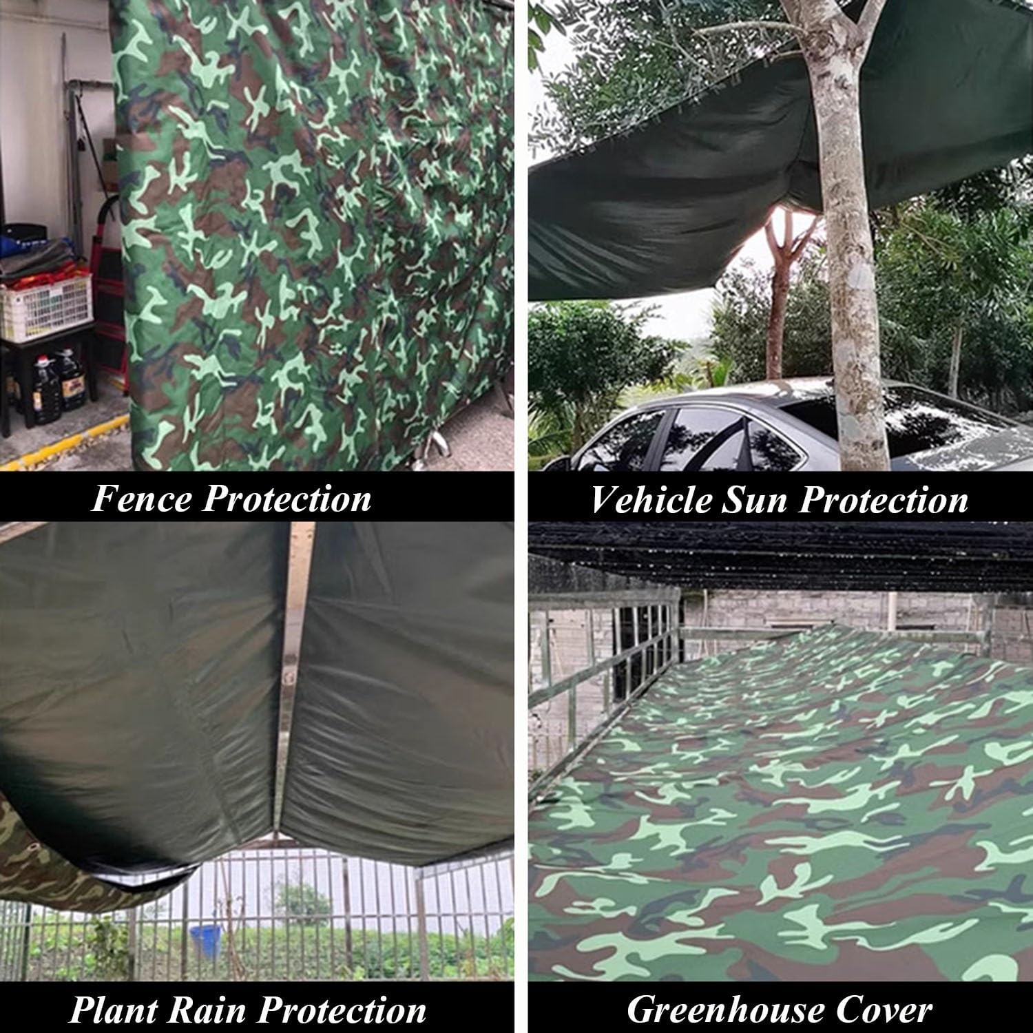 6Mil Thick Outdoor Tarp, Camping Tarp Shelter Waterproof with Grommets 5x6.5ft-38x39ft Tarpaulin Cover Army Green for Pool, Car, Boat Home(38x39ft)