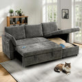 FLEXISPOT XB5 78' Pull Out Couch Bed with Storage Chaise,3-Seater Sectional Sofa Bed with USB Charging Ports, 2-in-1 Convertible Sofa Couch for Living Room Apartment, Easy to Assemble(Gray)