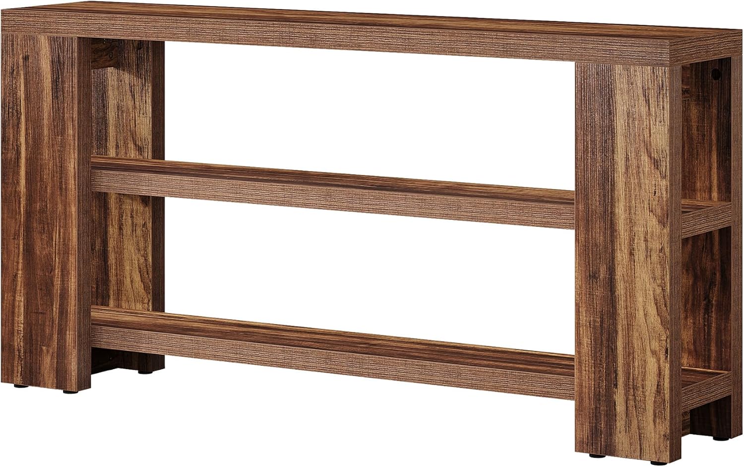 Tribesigns 70.9-Inch Extra Long Console Table with Storage, Narrow Wooden Sofa Table Behind The Couch, Farmhouse 3-Tier Entry Foyer Table for Entryway, Living Room, Hallway, Brown