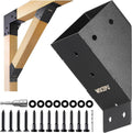 8pack 45 Degree Angle Support Bracket, for 4x4 (Actual 3.5''x3.5'') Pergolas, Gazebo, Deck Porch, Cabin Elevated Wood Support Bracket Support kit (Frosted-Black)