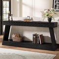 Tribesigns 70.9 Inch Long Console Table for Entryway, 2-Tier Farmhouse Entryway Table with Storage, Narrow Sofa Table Behind the Couch, Wood Accent Table for Hallway, Living Room, Foyer, Black
