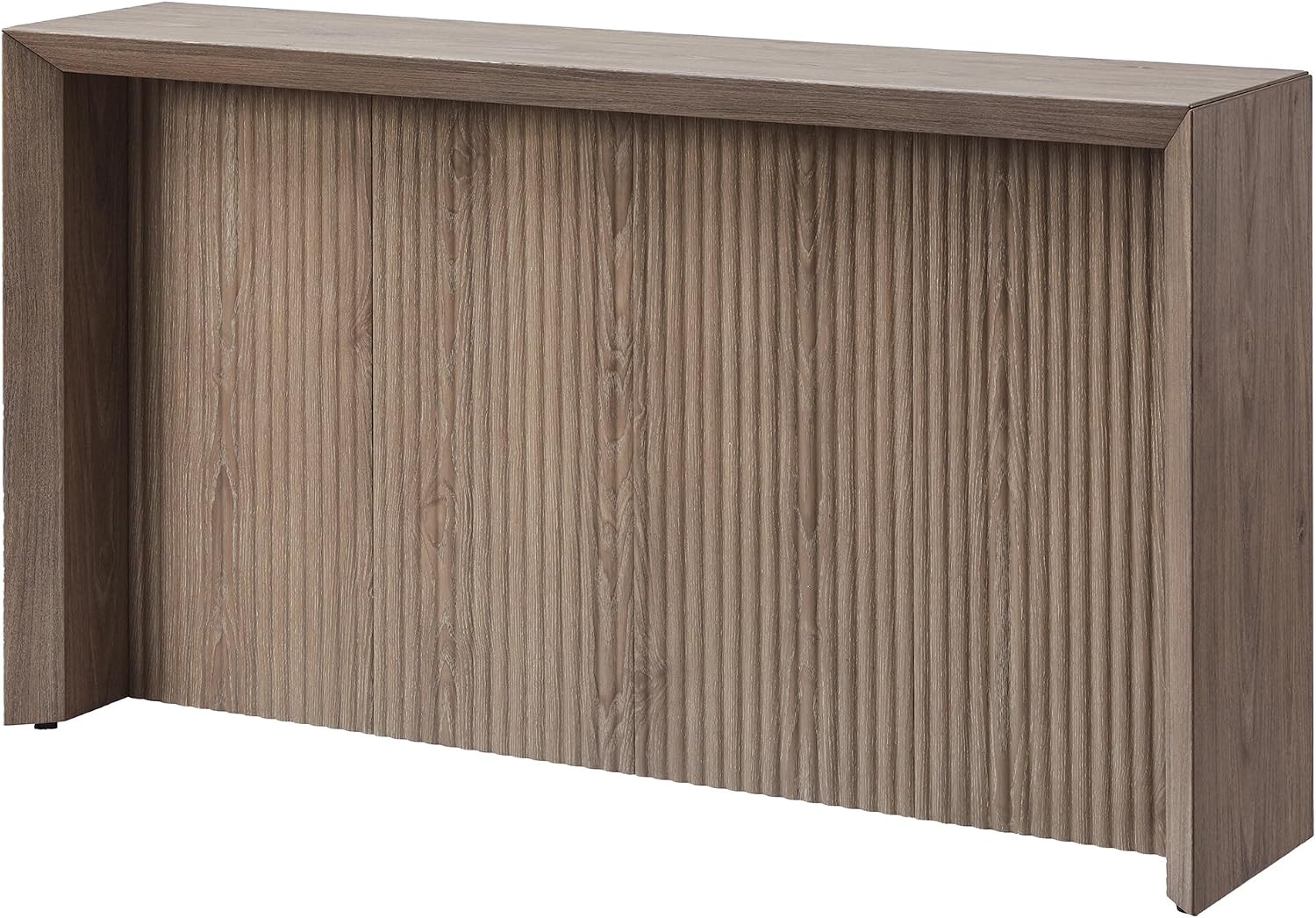 Henn&Hart 56' Fluted Wooden Rectangular Console Table Ribbed Entryway Table, Sofa Table for Entryway, Living Room, Couch, Hallway, or Office, Weathered Gray